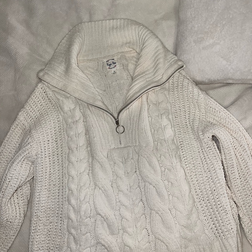 Hippie Rose Cream Cable Knit Sweater